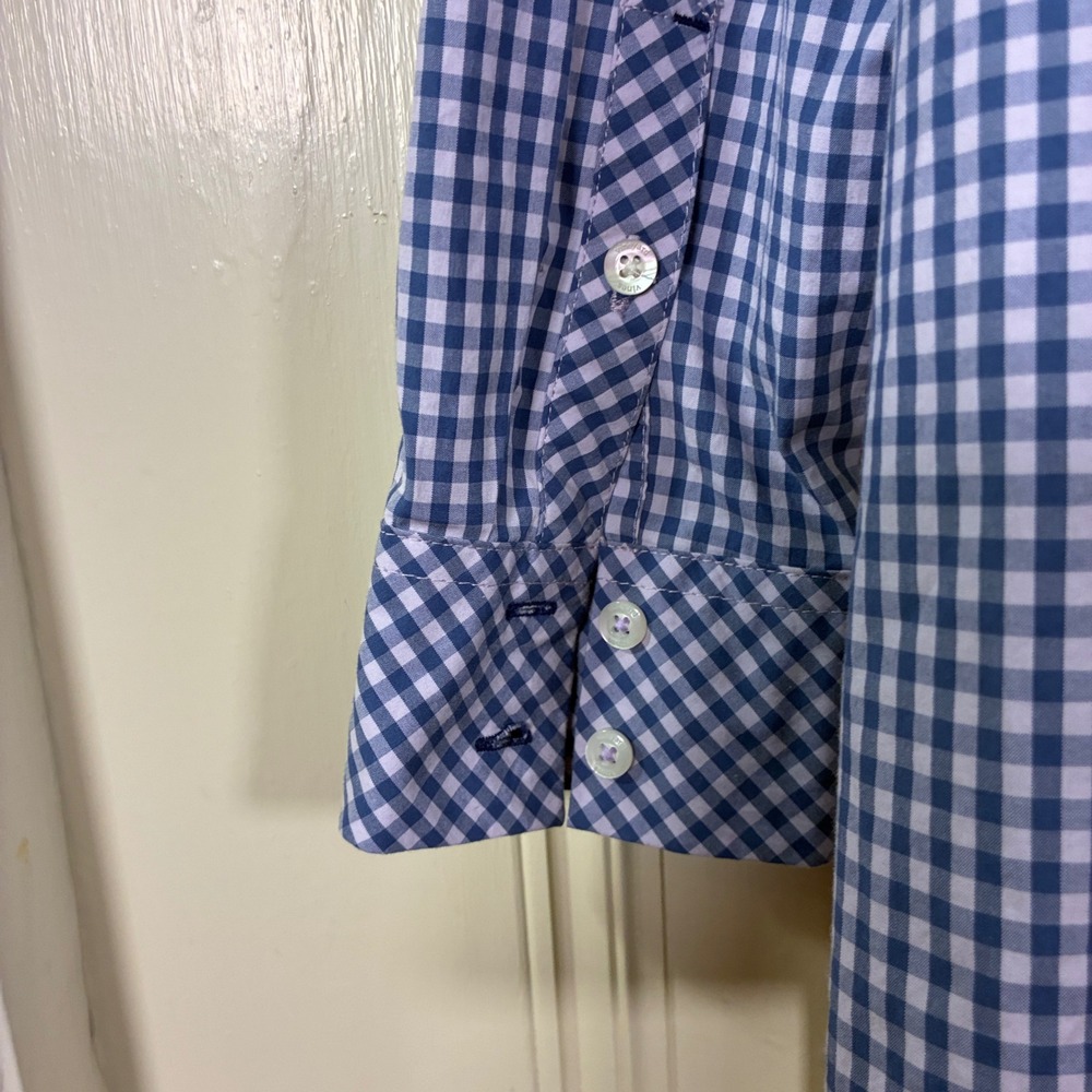 Vineyard Vines Button Up Size 0 Classic blue white‎ gingham top blouse - Picture 5 of 11